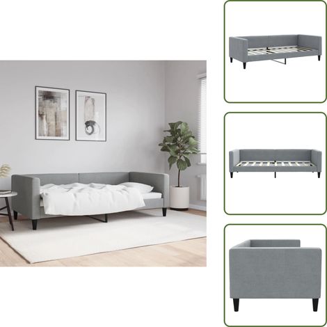 Sofá cama gris claro - vidaXL Sofá cama sin colchón tela gris claro 90x190 cm - Sofá cama con espuma