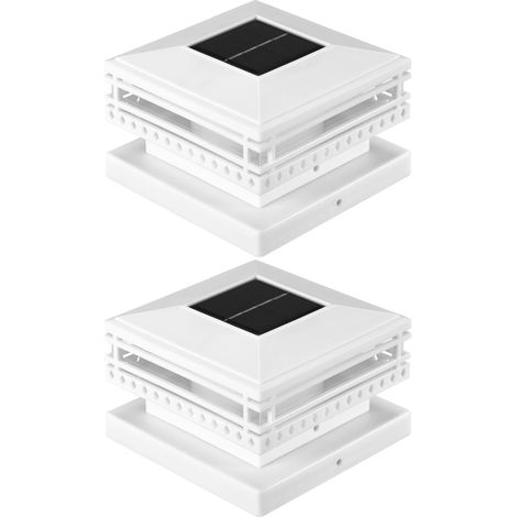 Solar Post Cap Lights Outdoor, Waterproof Solar Powered Deck Fence Post Lights Warm White Decorate Deck (1/5)