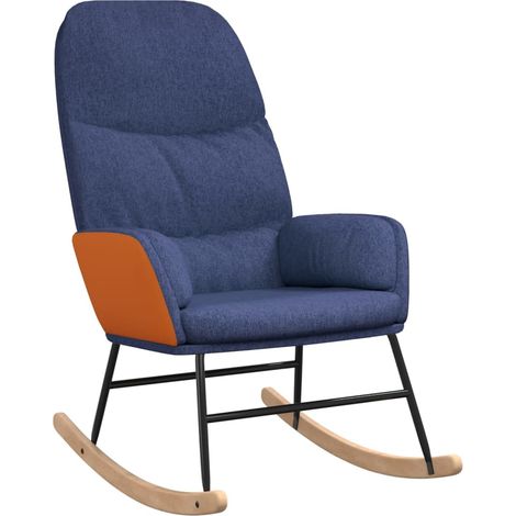 Chaise à bascule,Chaise de relaxation Bleu Tissu CFW66805 (1/5)