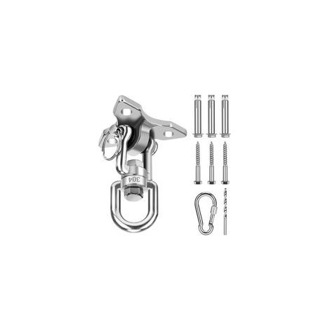 Support Hamac Pivotant 360° Acier Inoxydable 500kg, Crochet Plafond pour Chaise Suspendue et Hamac Extérieur, Fixation Robuste (1/4)
