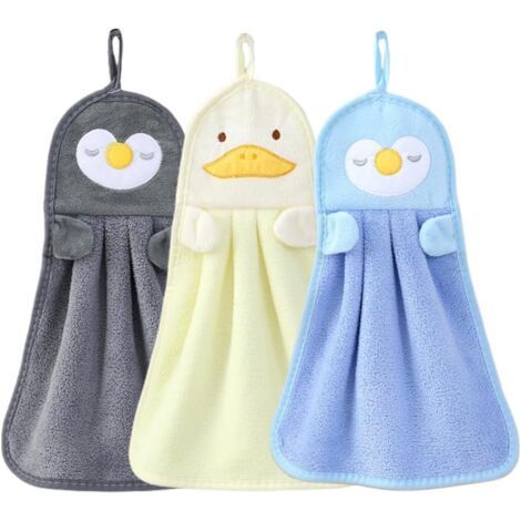 3 Piece Towel Set Hand Towel Bath Sheet Small Towel Children's Washcloth Washcloth, Baby Washcloth, Baby Washable Wipe (White/Yellow/Blue) (1/5)