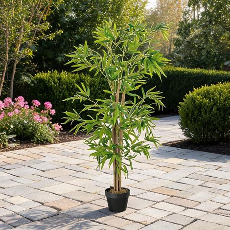 Plante artificielle bambou vert 150 cm en plastique avec pot (1/5)