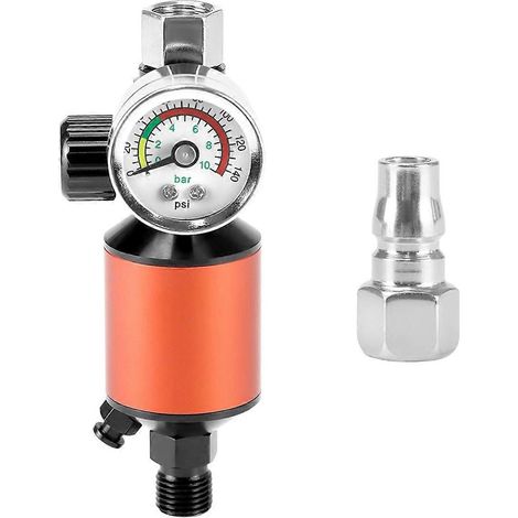 Régulateur et séparateur d'eau avec manomètre 140 PSI - Filtre 1 micron, filetage NPT 1/4", à pression B (1/5)