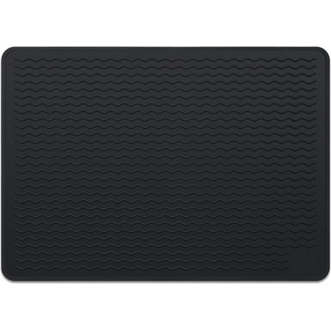 Protecteur d'induction - Tapis de protection - Pour plaques à induction et vitrocéramiques avec bord surélevé et couvercle en verre noir transparent - 1 pièce - Noir (1/5)