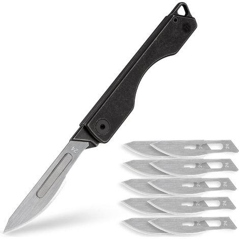Titanium Klappmesser mit 24 Klinge, EDC Taschenmesser für Outdoor, Camping, Jagd