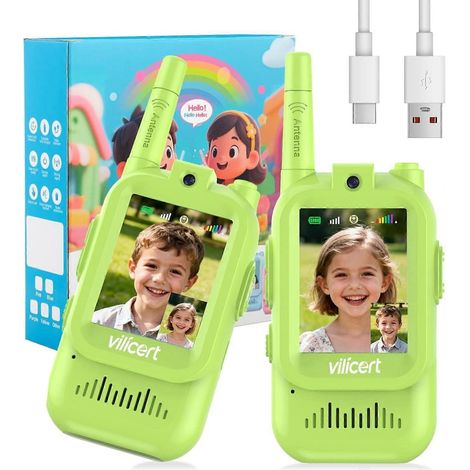 Talkies-walkies vidéo pour enfants (garçons de 3 à 12 ans), cadeaux de Noël et petits présents pour garçons, ensemble de talkies-walkies longue portée, cadeaux d'anniversaire (1/5)