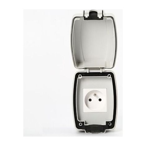 Prise Exterieure Etanche Ip66, Prise Murale Anti Poussière, Prises Electriques Murales Jardin pour Intérieur et Extérieur (Single Prise),