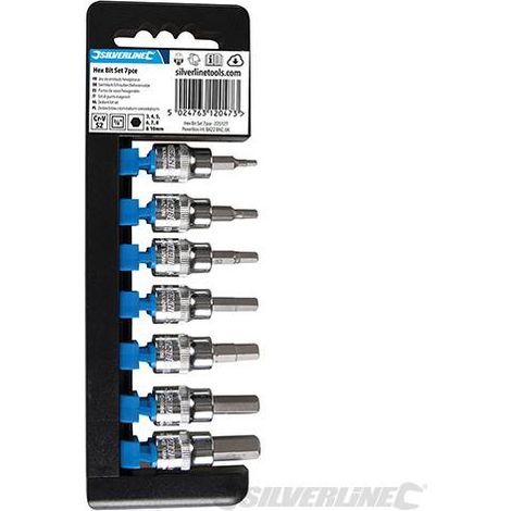 Set punte chiavi inserti 3/8" esagonali 3-10 mm per cacciavite Silverline