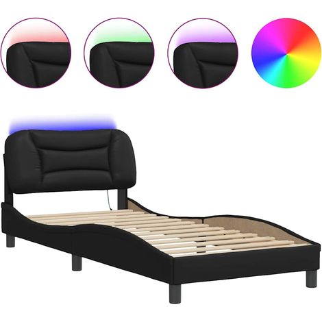 Maison Exclusive - Bettgestell mit LED ohne Matratze "Hvar" Schwa
