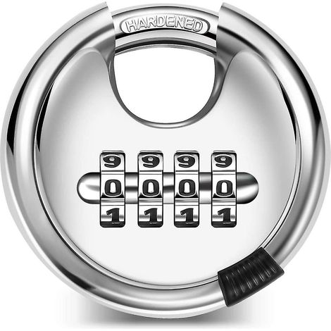 Cadenas à code étanche et antirouille pour porte de cour extérieure, verrou de placard Yuanbao rond (1/4)