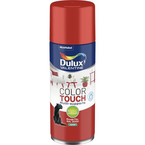Peinture Aérosol Color Touch - Satin Rouge Feu 400 ml - Dulux Valentine