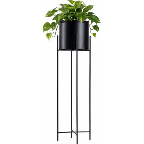 Soporte para macetas con tapa de 95 cm, color negro. (1/5)
