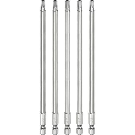 5Pcs T27 Embout de Sécurité Torx 1/4" Queue Hexagonale 6" Long (1/5)