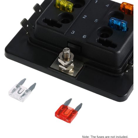 6-fach Mini-Flachsicherungshalter, APM ATM 5A 10A 25A für Auto, Boot, Dreirad 12V 24V - Crezuo