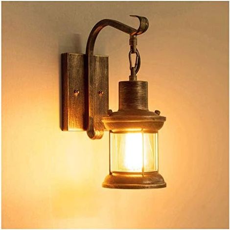 Wandlampe Antik Wandleuchte Vintage Metall Wandlampe Retro Glas Wandlampe Innen für Lanhaus, Dachboden, Terrasse, Restaurant, Café, Wohnzimmer und Studie (1/5)
