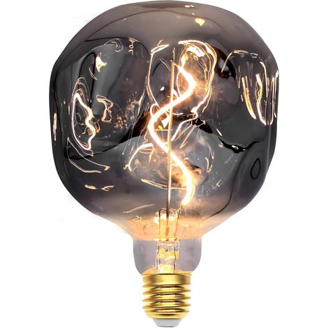 Ampoule E27 Vintage LED XXL 3W Dimmable Φ125mm formes irrégulières - Gris  Ampoule LED E27 filament LED Blanc chaud 2700K Ampoule Vintage Edison Décorative pour la maison, le café, le ba (1/5)