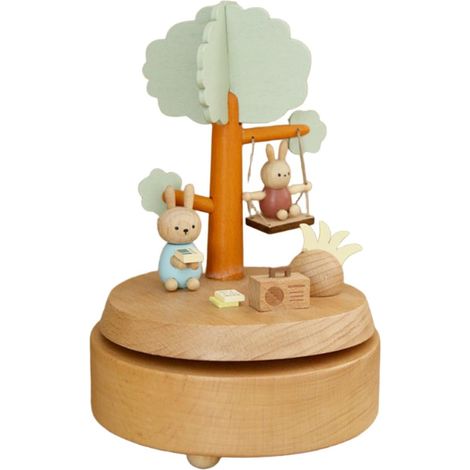 Vintage mechanische Spieluhr aus Holz, handbetrieben, spielt eine klassische Melodie, perfekt als Dekoration für Zuhause, ein Geschenk für sie, ihn, Kinder und Erwachsene.
