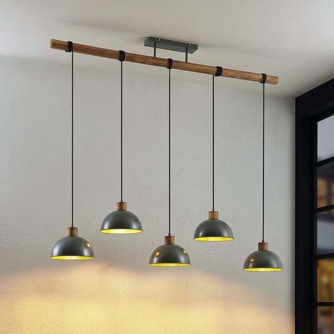 [GEBRAUCHT] B-Ware Lindby Hängeleuchte Pendelleuchte Durbis LED 5-flammig E27 grau 149 cm (1/2)