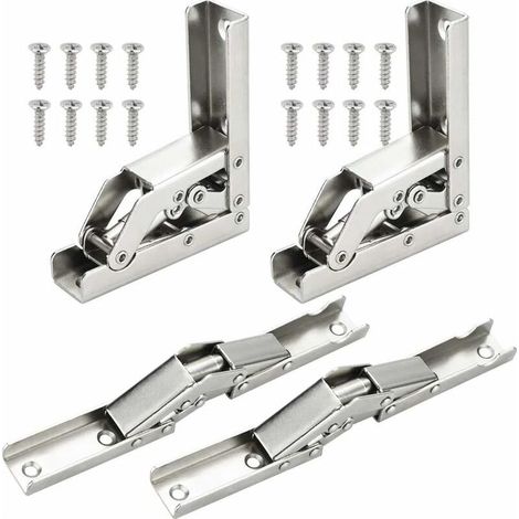 4 PCS Charnières Pliant 90 Degré Plein Recouvrante Charniere Porte en Acier Inoxydable Charniere Meuble Cuisine Invisible avec 16 Vis pour Fermeture d’Armoire de Porte Placard 6.86.82.2cm (1/5)