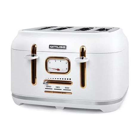 Tostador 4 Rebanadas 1800W Muse MS131W Blanco