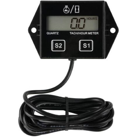 Compteur horaire numérique tachymètre avec rappel de maintenance, batterie remplaçable et arrêt automatique, pour tondeuse à gazon ZTR, générateur, tracteur, bateau, VTT, motoneige et équipements dive (1/5)