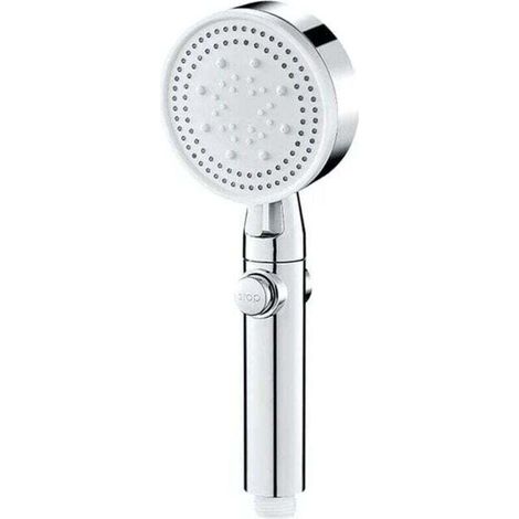 Pommeau de douche économie d'eau argent 5 modes réglable douche haute pression une touche arrêt massage de l'eau douche écologique salle de bain accessoire (1/5)