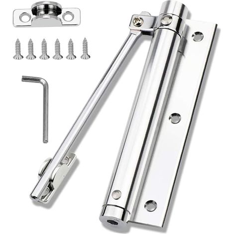 Spring Door Closer, Aluminum Alloy Spring Door Closer, Adjustable Silver Spring Door Closer, Aluminum Alloy Doors (1/5)