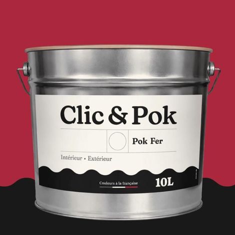 Peinture Fer Antirouille – Métal Extérieur Intérieur, Satinée, Protection Rouille - 10L - RAL 3027 - Rouge framboise