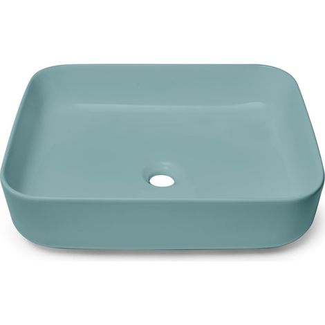 Swiss Aqua Technologies Lavabo freestanding Infinitio 50x39 cm + scarico, Verde opaco (SATINF5039LGEM-SETBP)