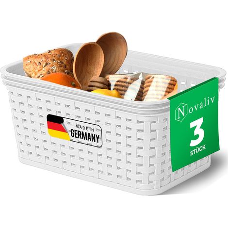 3x Novaliv Aufbewahrungsbox 3x Aufbewahrungskorb Rattan (1/5)