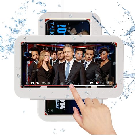 Support Téléphone Douche - Fixation Autoadhésive Étanche - Écran Tactile Anti-buée - Compatible Téléphones jusqu'à 7 Pouces - 1 Pièce (1/5)