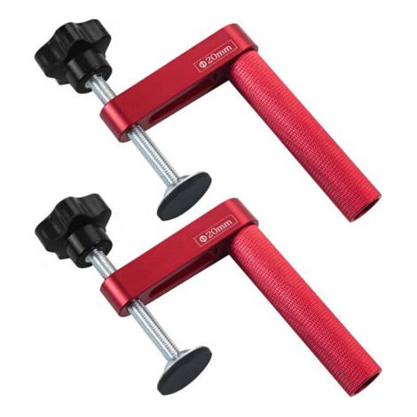 Serre-joint rapide pour le travail du bois, serre-joint de bureau, accessoires de serrage manuel en alliage d'aluminium, ensemble d'outils d'établi à faire soi-même, ensemble de 2 pièces, 20 mm. (1/4)