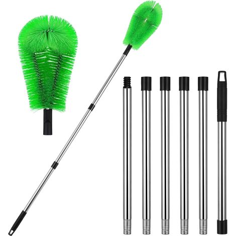 Brosse De Nettoyage De Toiture Et Gouttières 2 Brosses 6 Perches Télescopiques Tête Flexible Verte Outils Nettoyage Gouttières Espace Difficile D’accès Usage Domestique (1/5)