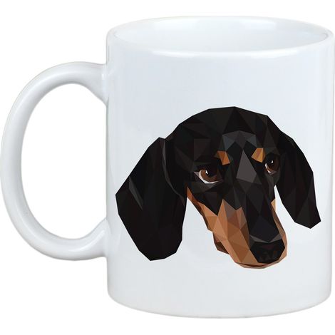 Bassotto a pelo corto - tazza con foto e scritta cane geometrico Art-Dog (1/5)
