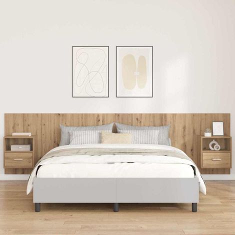 Headboard With Cabinet 3 pcs Artisan Oak Engineered Wood vidaXL (1/5)