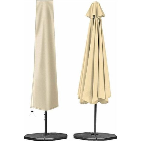 TuseRxln Sonnenschirmhülle, doppelt wasserdicht und UV-beständig, 190 x 30 x 50 cm – Beige