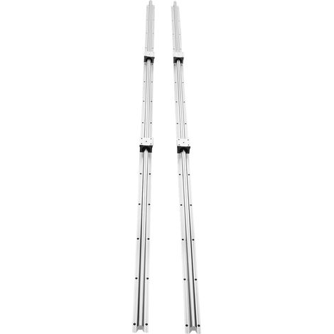 Mophorn Juego de rieles guía lineales , SBR20 2200 mm, 2 rieles guía de 86,6 pulgadas con 4 bloques deslizantes SBR20UU, ideal para máquinas enrutadoras CNC y proyectos de bricolaje