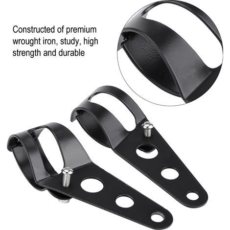 Supports de montage de phare de moto,supports universels de fixation de phare pour montage latral de moto de 33 45 mm(Noir) (1/5)