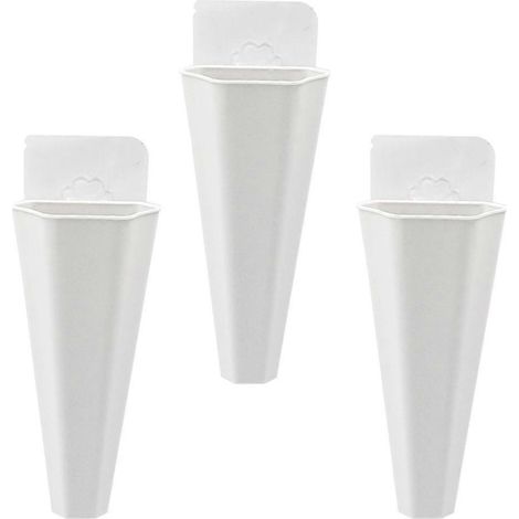 Lot de 3 pots de fleurs hydroponiques muraux décoratifs pour la maison (blanc) (1/5)