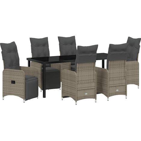 Maison Exclusive - Set da Pranzo per Giardino 7 pcs Beige polyrattan