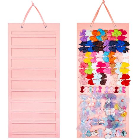 Support Pour Barrettes - Organisateur Mural Porte-Closet 10 Niveaux - 80 x 35 cm - Rose (1/5)