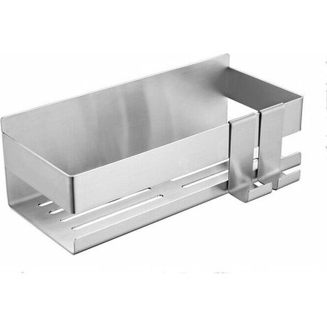 royaluxe - Étagère de Douche Etagere Salle de Bain sans Percage Auto-adhésif Panier de Douche sans Perçage Etagère de Salle de Bain Acier Inoxydable Con 2 Crochets (1/4)