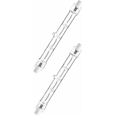 Tube Lampe Halogène R7s - 400 W - 8600 Lm - 220-240 V - Angle De Diffusion 360° - Blanc Chaud - 118 X 10 Mm - 2000 H - 2 Pièces (1/5)