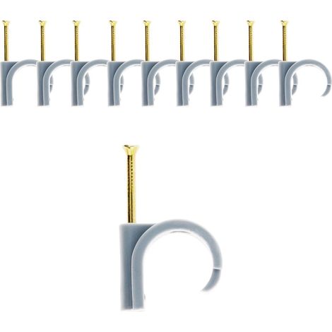 Zenitech - Set di 20 Fascette in Plastica Ø20/25 mm - Grigio - Fissaggio Solido con Chiodi in Acciaio per Cemento - Materiale Resistente - Conforme Norme CE - Ideale per Cavi e Guaine (1/3)