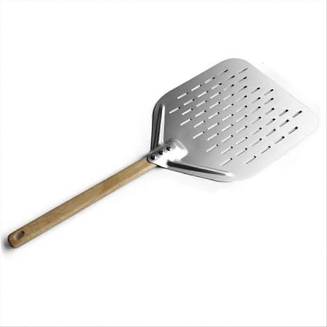 12 pouces pizza shovel avec bois poignée non stick perforated pizza shovel (1/5)