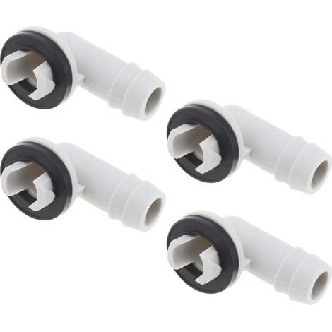 Set mit 4 15-mm-Wasserauslassdüsen für Klimaanlagen, Ablaufschlauchanschluss, Winkelstück mit O-Ring, kompatibel mit Midea (1/5)