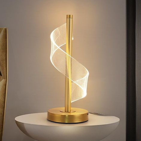 Lampe de Chevet LED Dimmable, avec 3 Températures et Design Moderne pour Chambre/Salon/Bureau/Hôtel (Doré) [Classe énergétique E] (1/5)