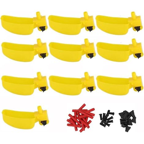 Lot de 10 gobelets à eau automatiques pour oiseaux de caille, abreuvoir, élevage de volaille (1/5)