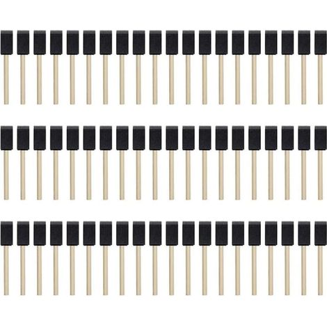 Lot de 100 pinceaux en mousse, pinceaux à manche en bois et éponge, pinceaux en mousse de 2,5 cm (1 pouce). (1/5)