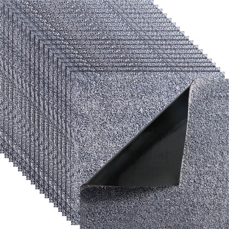 Mophorn Teppichfliesen 457,2 x 457,2 x 12 mm, 10er-Pack, selbstklebender Bodenbelag mit einer Fläche von 2,0 m², ideal für DIY-Projekte in Wohnzimmer und Büro, Grau
